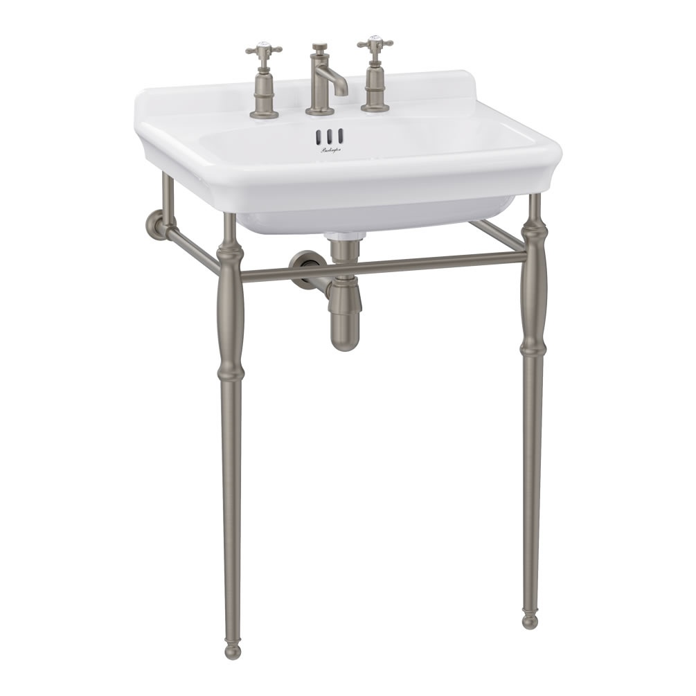 Burlington Guild 620mm Brushed Nickel Wash Stand & Basin